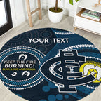 Custom AFL Carlton NAIDOC Week Round Carpet Keep The Fire Burning Indigenous Art