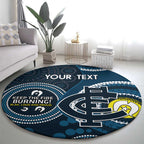 Custom AFL Carlton NAIDOC Week Round Carpet Keep The Fire Burning Indigenous Art