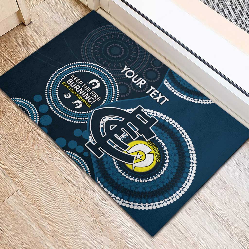 Custom AFL Carlton NAIDOC Week Rubber Doormat Keep The Fire Burning Indigenous Art