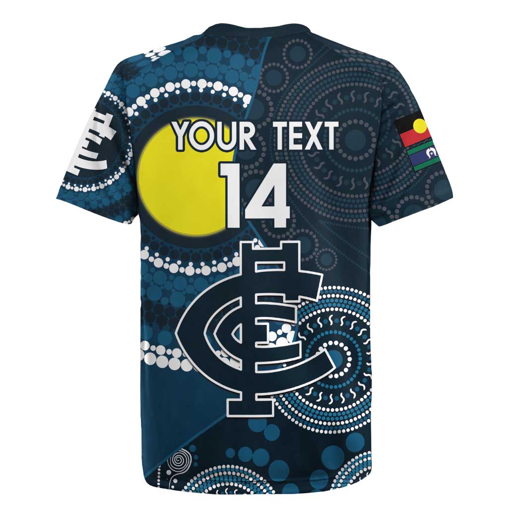Custom AFL Carlton NAIDOC Week Rugby Jersey Keep The Fire Burning Indigenous Art