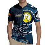 Custom AFL Carlton NAIDOC Week Rugby Jersey Keep The Fire Burning Indigenous Art