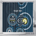 Custom AFL Carlton NAIDOC Week Shower Curtain Keep The Fire Burning Indigenous Art