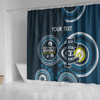 Custom AFL Carlton NAIDOC Week Shower Curtain Keep The Fire Burning Indigenous Art