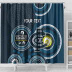Custom AFL Carlton NAIDOC Week Shower Curtain Keep The Fire Burning Indigenous Art