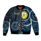 Custom AFL Carlton NAIDOC Week Sleeve Zip Bomber Jacket Keep The Fire Burning Indigenous Art