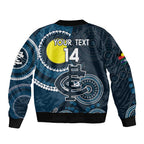Custom AFL Carlton NAIDOC Week Sleeve Zip Bomber Jacket Keep The Fire Burning Indigenous Art