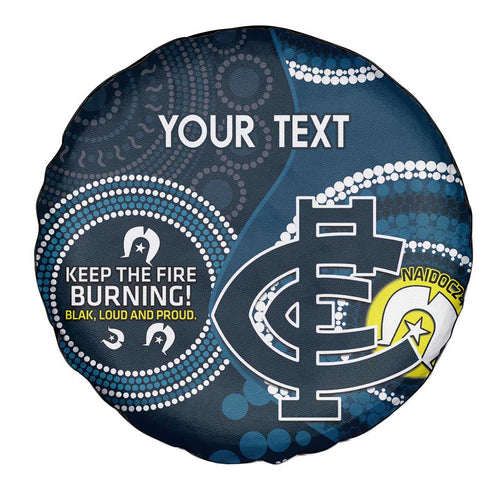 Custom AFL Carlton NAIDOC Week Spare Tire Cover Keep The Fire Burning Indigenous Art