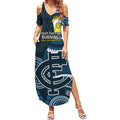 Custom AFL Carlton NAIDOC Week Summer Maxi Dress Keep The Fire Burning Indigenous Art