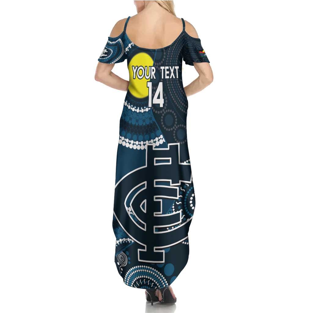 Custom AFL Carlton NAIDOC Week Summer Maxi Dress Keep The Fire Burning Indigenous Art