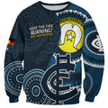 Custom AFL Carlton NAIDOC Week Sweatshirt Keep The Fire Burning Indigenous Art