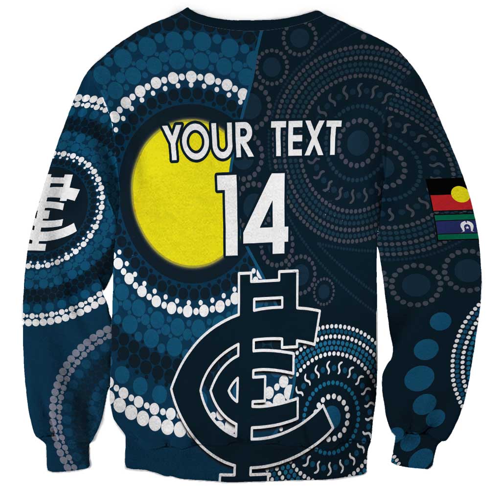 Custom AFL Carlton NAIDOC Week Sweatshirt Keep The Fire Burning Indigenous Art