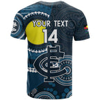 Custom AFL Carlton NAIDOC Week T Shirt Keep The Fire Burning Indigenous Art