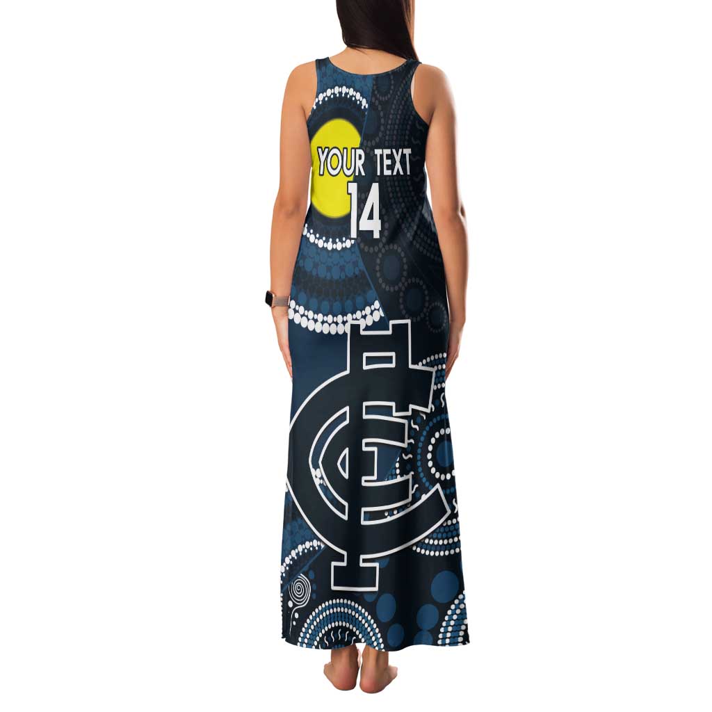 Custom AFL Carlton NAIDOC Week Tank Maxi Dress Keep The Fire Burning Indigenous Art