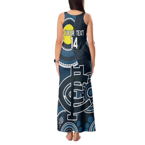Custom AFL Carlton NAIDOC Week Tank Maxi Dress Keep The Fire Burning Indigenous Art