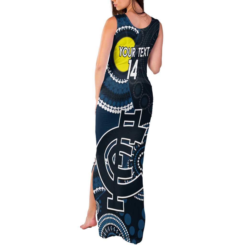 Custom AFL Carlton NAIDOC Week Tank Maxi Dress Keep The Fire Burning Indigenous Art
