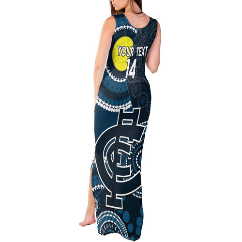 Custom AFL Carlton NAIDOC Week Tank Maxi Dress Keep The Fire Burning Indigenous Art