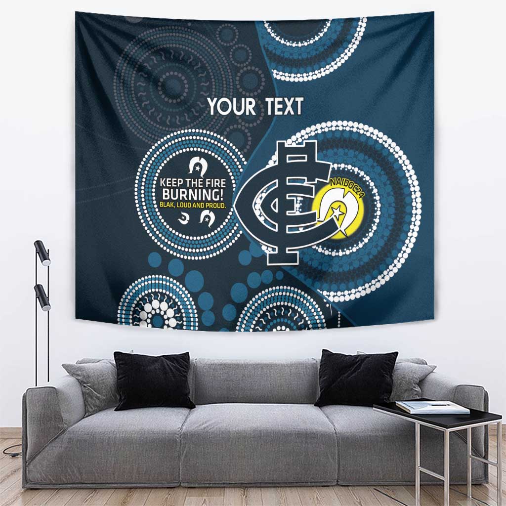 Custom AFL Carlton NAIDOC Week Tapestry Keep The Fire Burning Indigenous Art