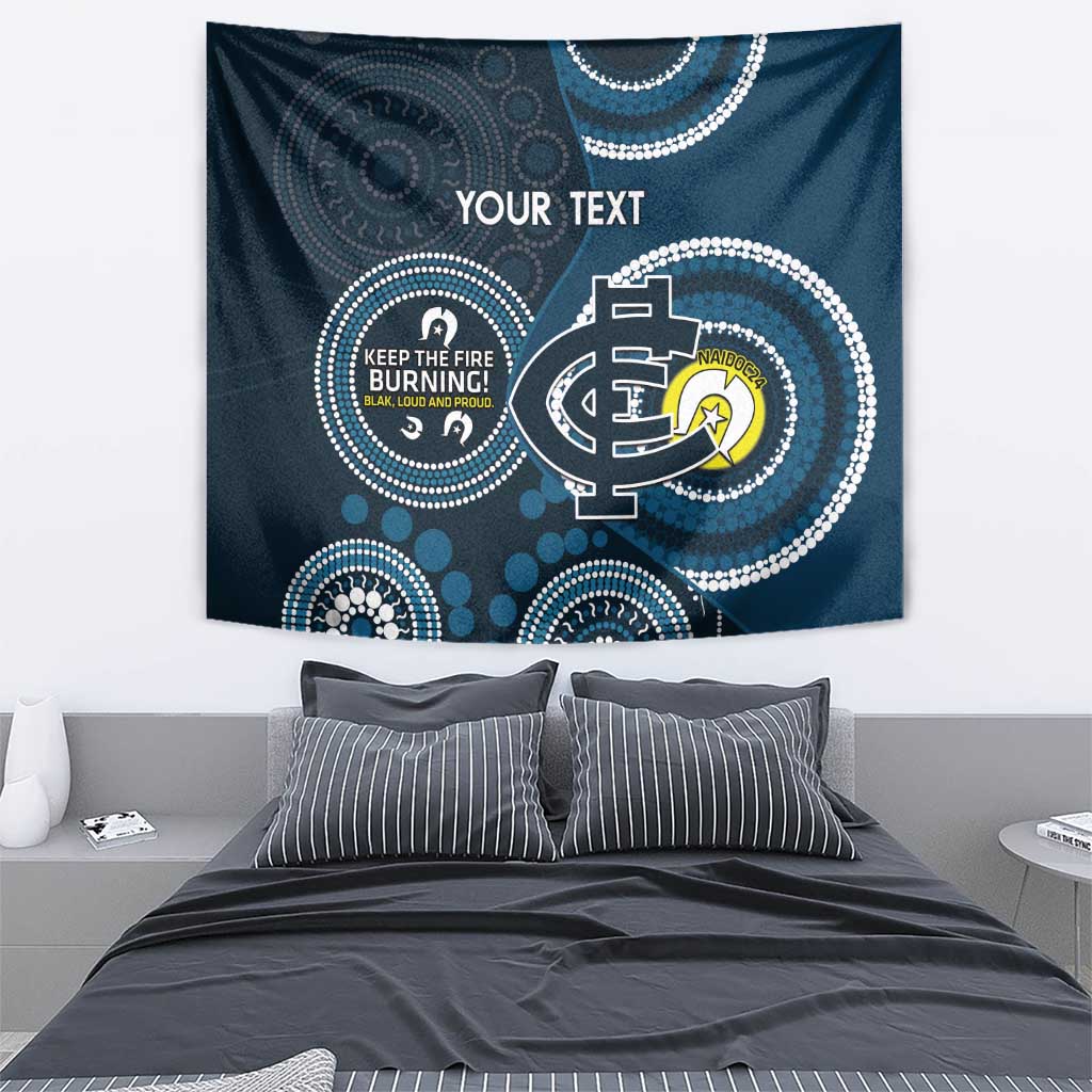 Custom AFL Carlton NAIDOC Week Tapestry Keep The Fire Burning Indigenous Art