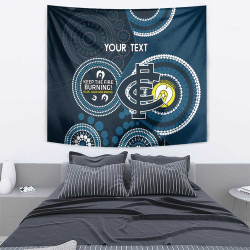 Custom AFL Carlton NAIDOC Week Tapestry Keep The Fire Burning Indigenous Art