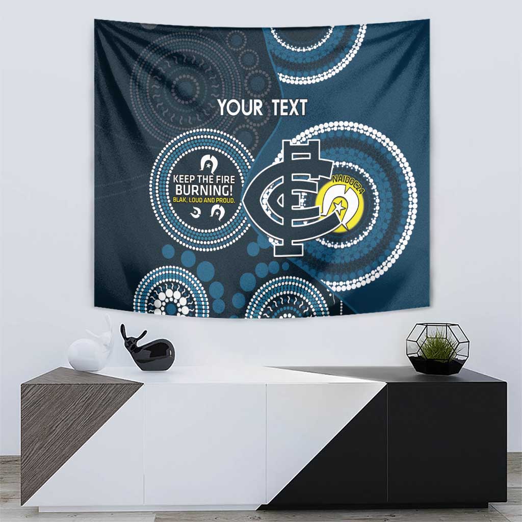 Custom AFL Carlton NAIDOC Week Tapestry Keep The Fire Burning Indigenous Art