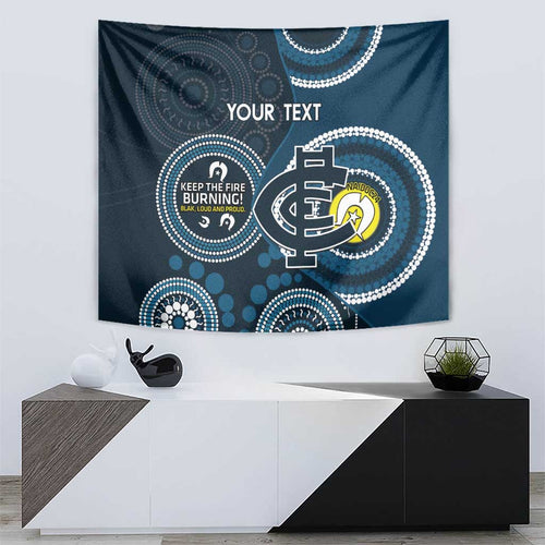 Custom AFL Carlton NAIDOC Week Tapestry Keep The Fire Burning Indigenous Art