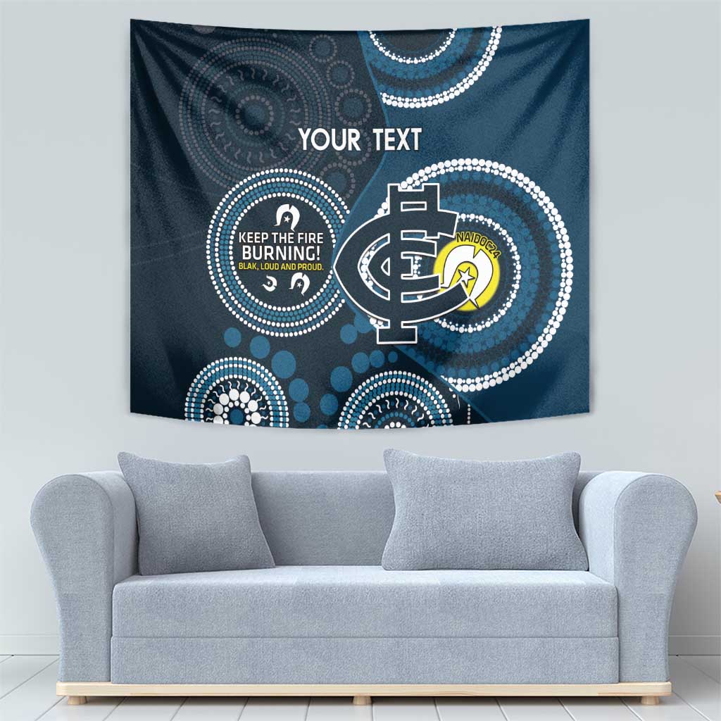 Custom AFL Carlton NAIDOC Week Tapestry Keep The Fire Burning Indigenous Art