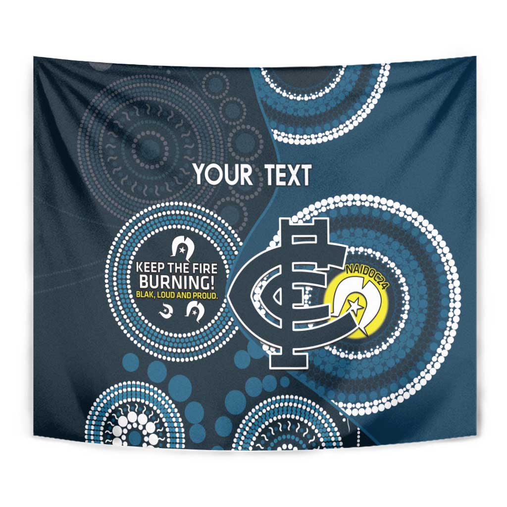 Custom AFL Carlton NAIDOC Week Tapestry Keep The Fire Burning Indigenous Art