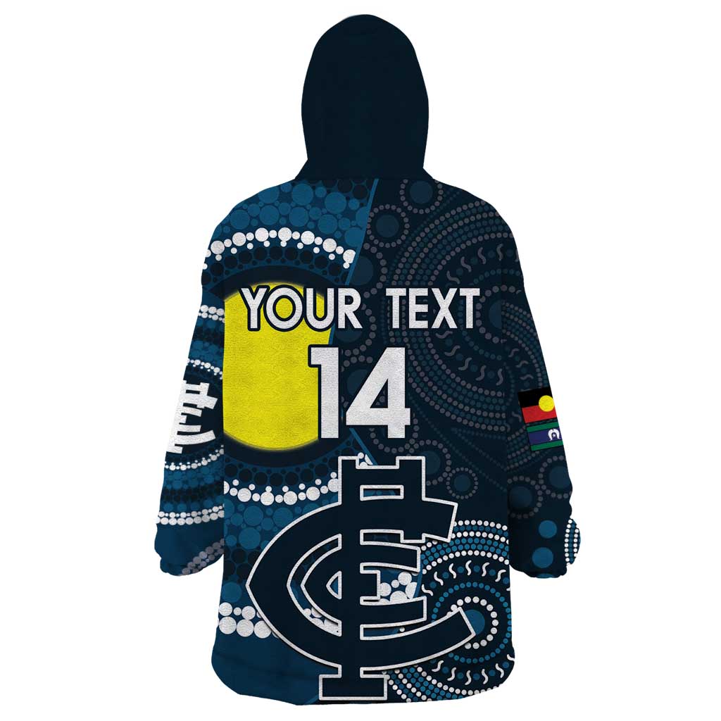 Custom AFL Carlton NAIDOC Week Wearable Blanket Hoodie Keep The Fire Burning Indigenous Art