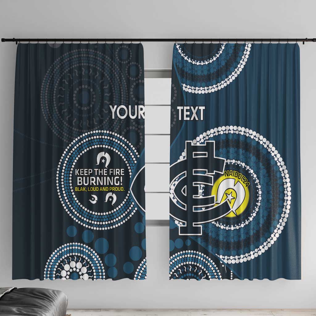 Custom AFL Carlton NAIDOC Week Window Curtain Keep The Fire Burning Indigenous Art