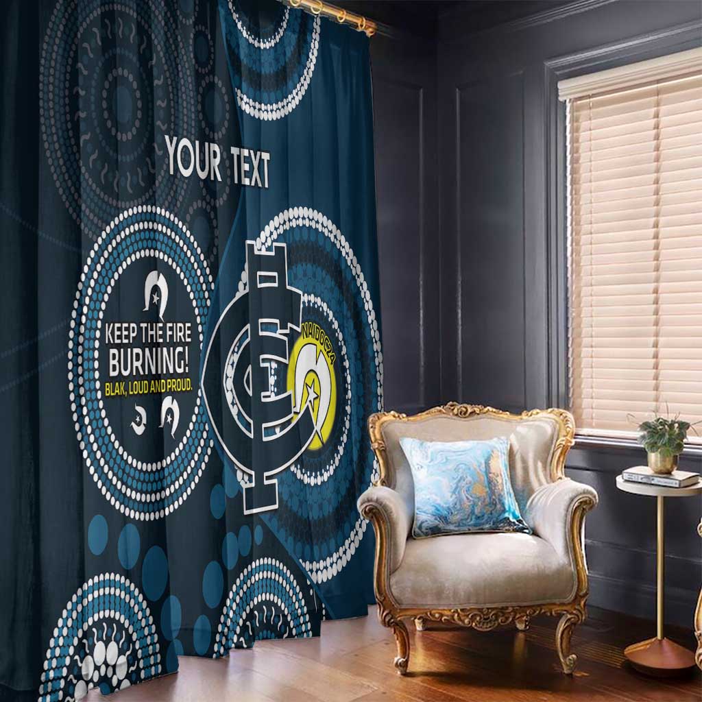 Custom AFL Carlton NAIDOC Week Window Curtain Keep The Fire Burning Indigenous Art