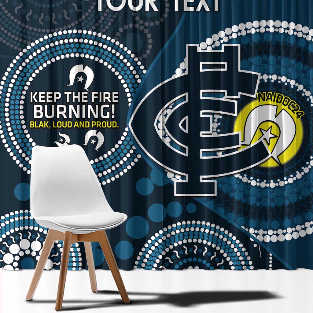 Custom AFL Carlton NAIDOC Week Window Curtain Keep The Fire Burning Indigenous Art