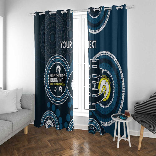 Custom AFL Carlton NAIDOC Week Window Curtain Keep The Fire Burning Indigenous Art