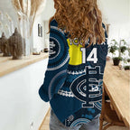 Custom AFL Carlton NAIDOC Week Women Casual Shirt Keep The Fire Burning Indigenous Art