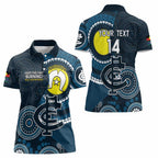 Custom AFL Carlton NAIDOC Week Women Polo Shirt Keep The Fire Burning Indigenous Art
