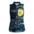 Custom AFL Carlton NAIDOC Week Women Sleeveless Polo Shirt Keep The Fire Burning Indigenous Art