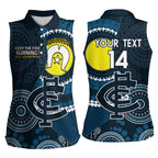 Custom AFL Carlton NAIDOC Week Women Sleeveless Polo Shirt Keep The Fire Burning Indigenous Art