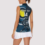 Custom AFL Carlton NAIDOC Week Women Sleeveless Polo Shirt Keep The Fire Burning Indigenous Art