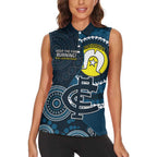 Custom AFL Carlton NAIDOC Week Women Sleeveless Polo Shirt Keep The Fire Burning Indigenous Art
