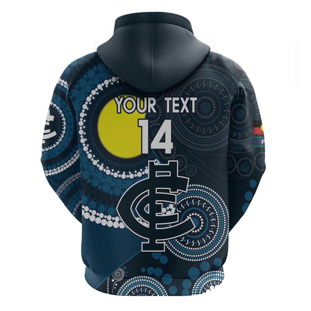 Custom AFL Carlton NAIDOC Week Zip Hoodie Keep The Fire Burning Indigenous Art