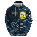 Custom AFL Carlton NAIDOC Week Zip Hoodie Keep The Fire Burning Indigenous Art