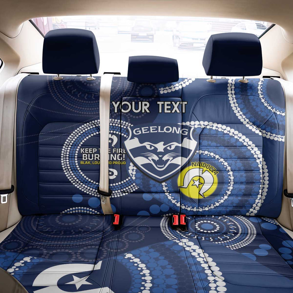 Custom AFL Geelong NAIDOC Week Back Car Seat Cover Keep The Fire Burning Indigenous Art