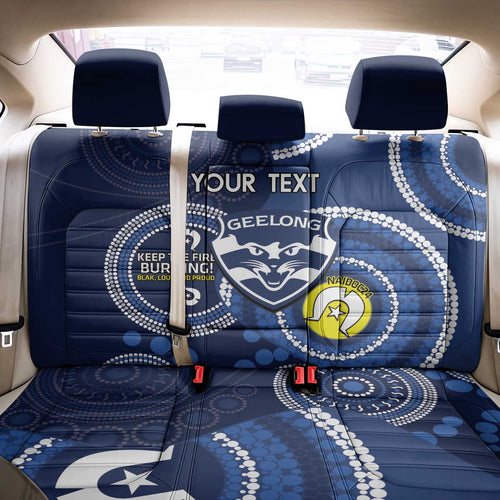 Custom AFL Geelong NAIDOC Week Back Car Seat Cover Keep The Fire Burning Indigenous Art