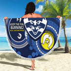 Custom AFL Geelong NAIDOC Week Beach Blanket Keep The Fire Burning Indigenous Art