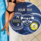 Custom AFL Geelong NAIDOC Week Beach Blanket Keep The Fire Burning Indigenous Art