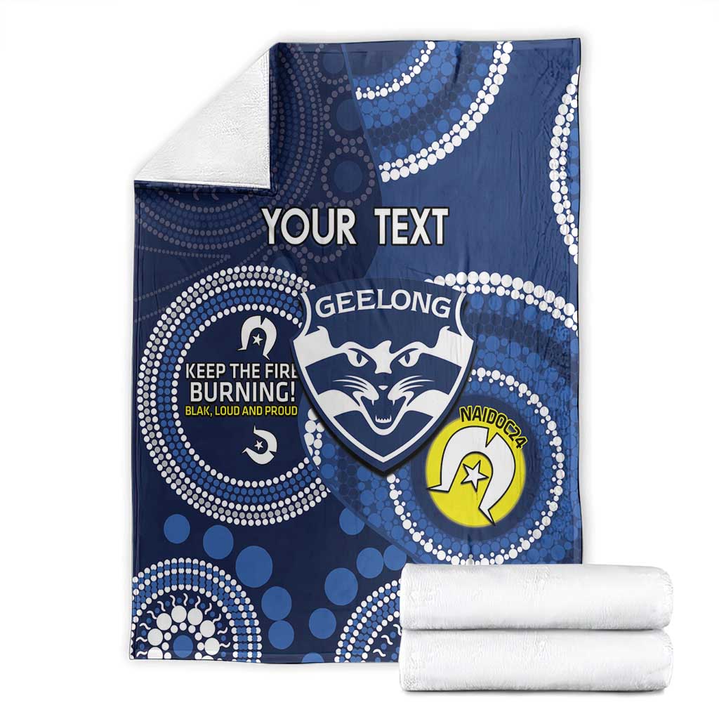 Custom AFL Geelong NAIDOC Week Blanket Keep The Fire Burning Indigenous Art