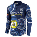 Custom AFL Geelong NAIDOC Week Button Sweatshirt Keep The Fire Burning Indigenous Art