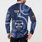 Custom AFL Geelong NAIDOC Week Button Sweatshirt Keep The Fire Burning Indigenous Art
