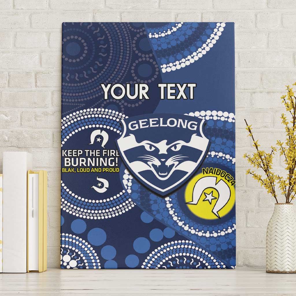 Custom AFL Geelong NAIDOC Week Canvas Wall Art Keep The Fire Burning Indigenous Art