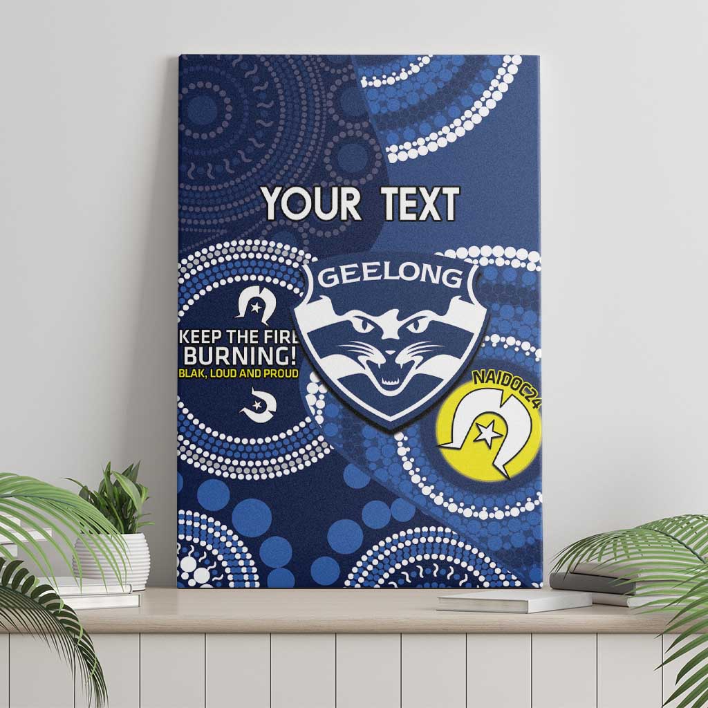 Custom AFL Geelong NAIDOC Week Canvas Wall Art Keep The Fire Burning Indigenous Art