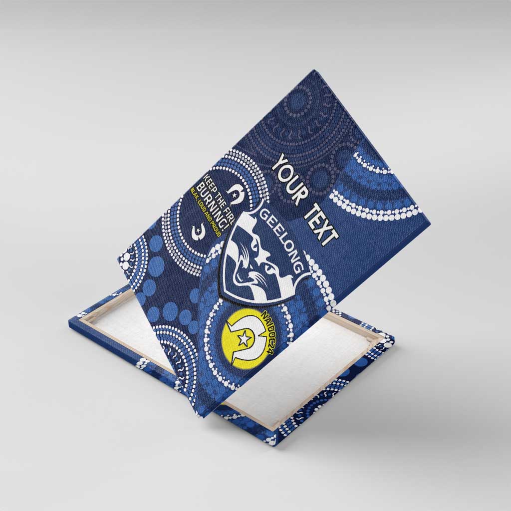 Custom AFL Geelong NAIDOC Week Canvas Wall Art Keep The Fire Burning Indigenous Art